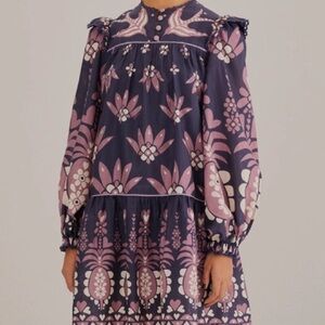 FARM Rio Purple and Pink Floral Mini Dress